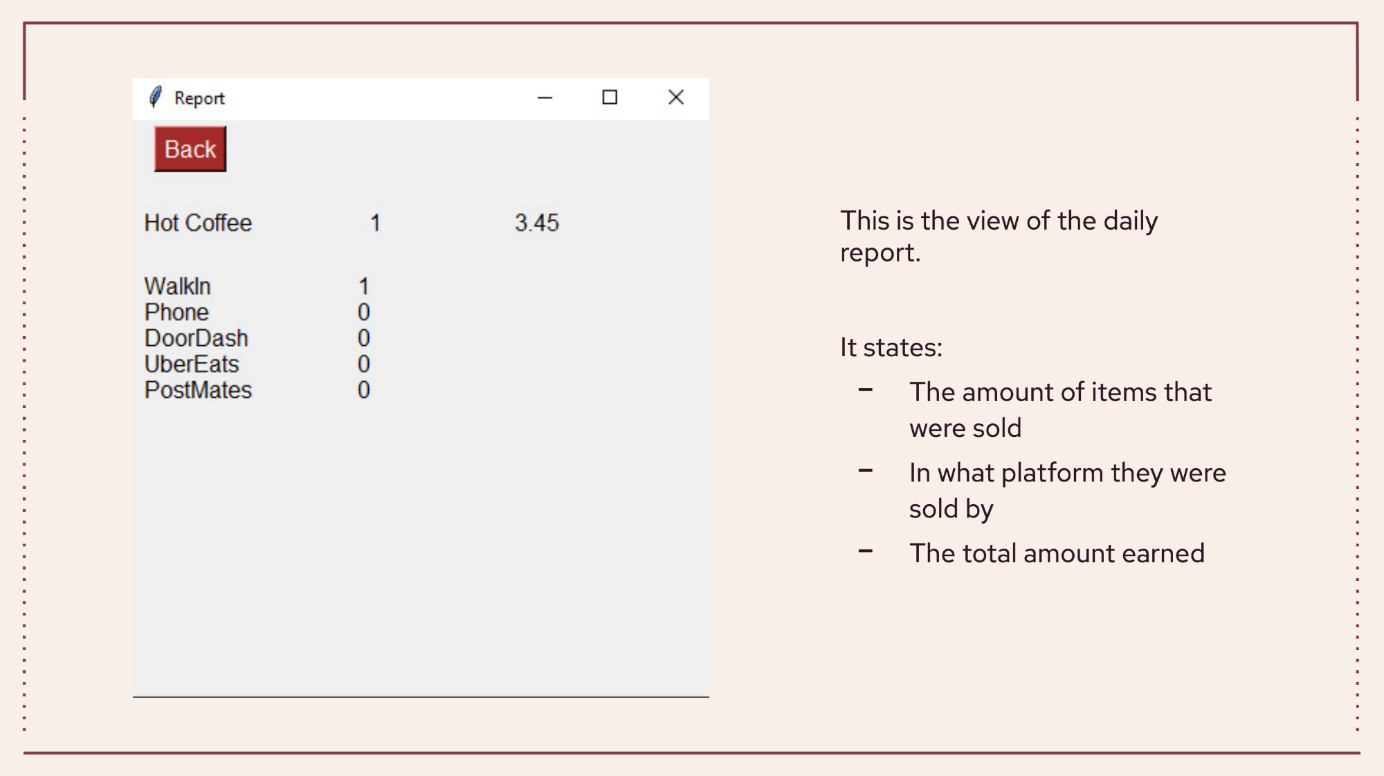 Daily report page